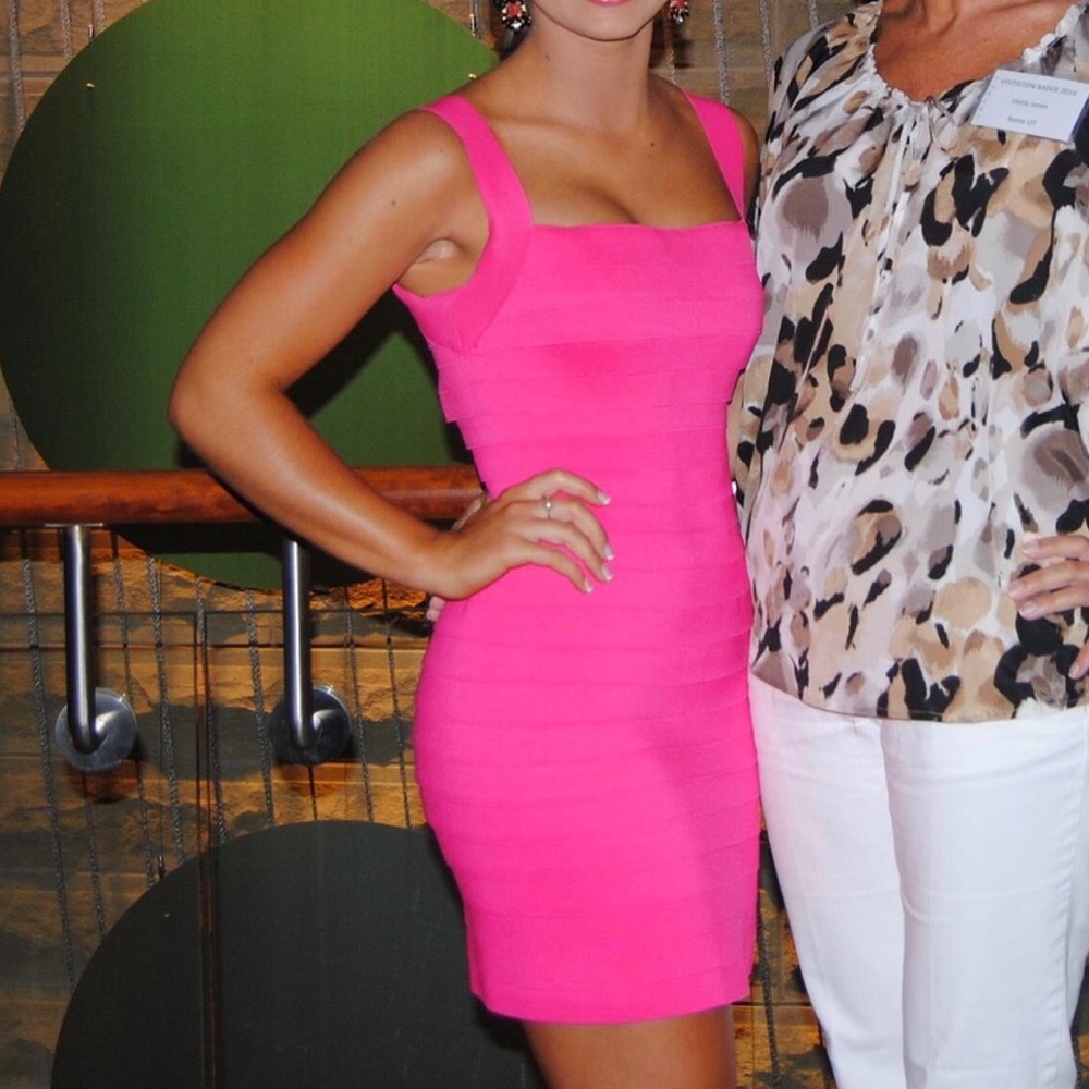 Sherri Hill Pink Bandage Dress Size 2